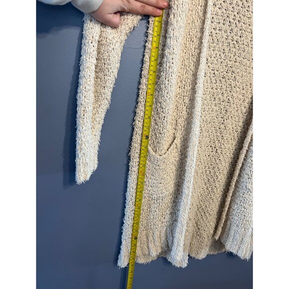 Massimo Dutti Women’s Open Knit Pockets Cream Colored Duster Cardigan SZ S Italy - Picture 6 of 8
